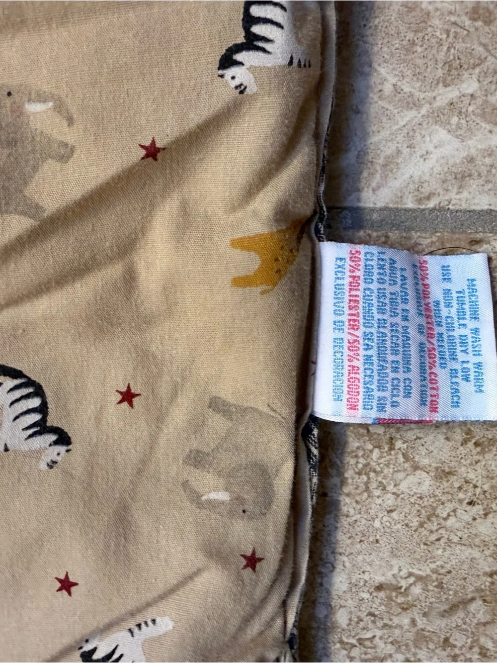 Vintage Bedtime Originals Children's Noah's Ark Nursery Quilt - Red & Cream